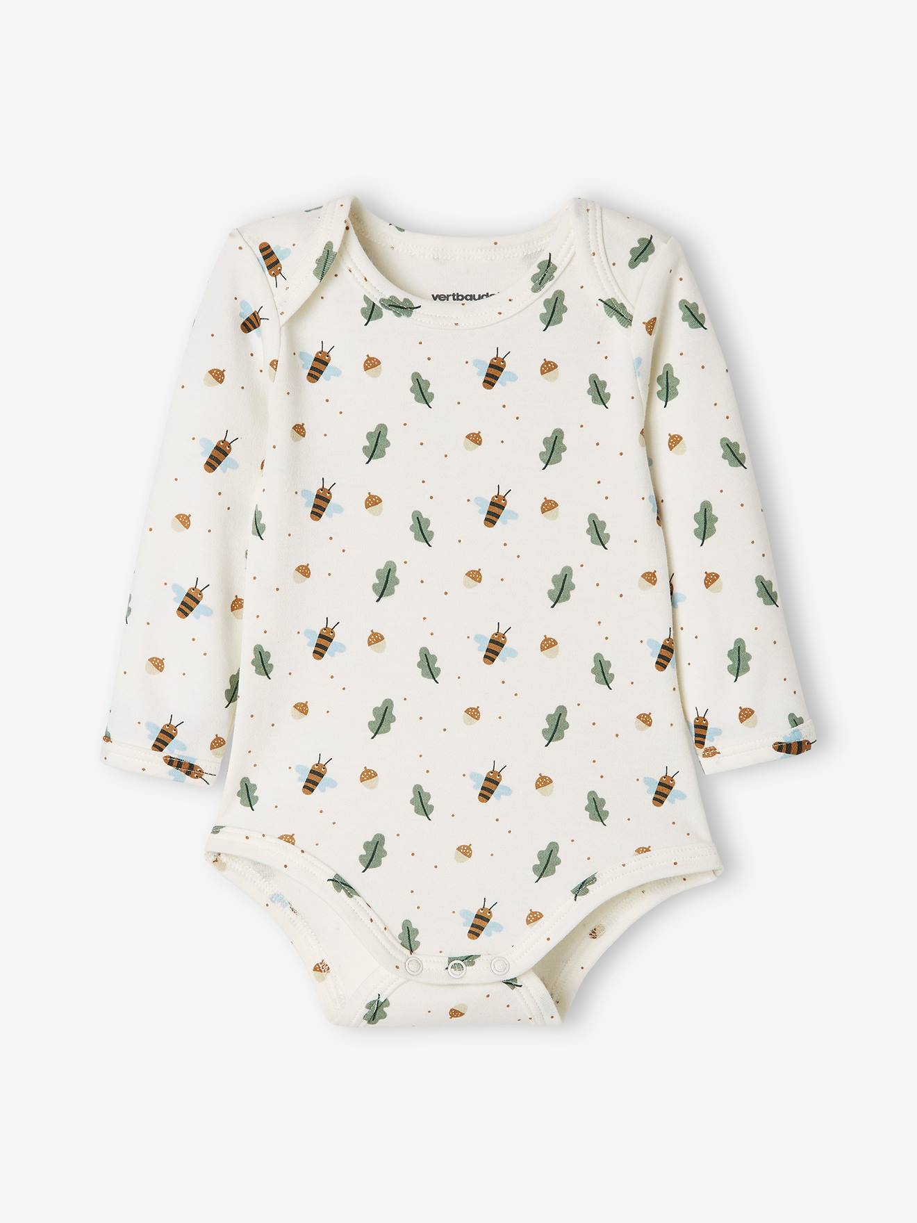 Conjunto de 5 bodies de manga comprida para bebês com cavas americanas, verde escuro bicolor/multicolorido