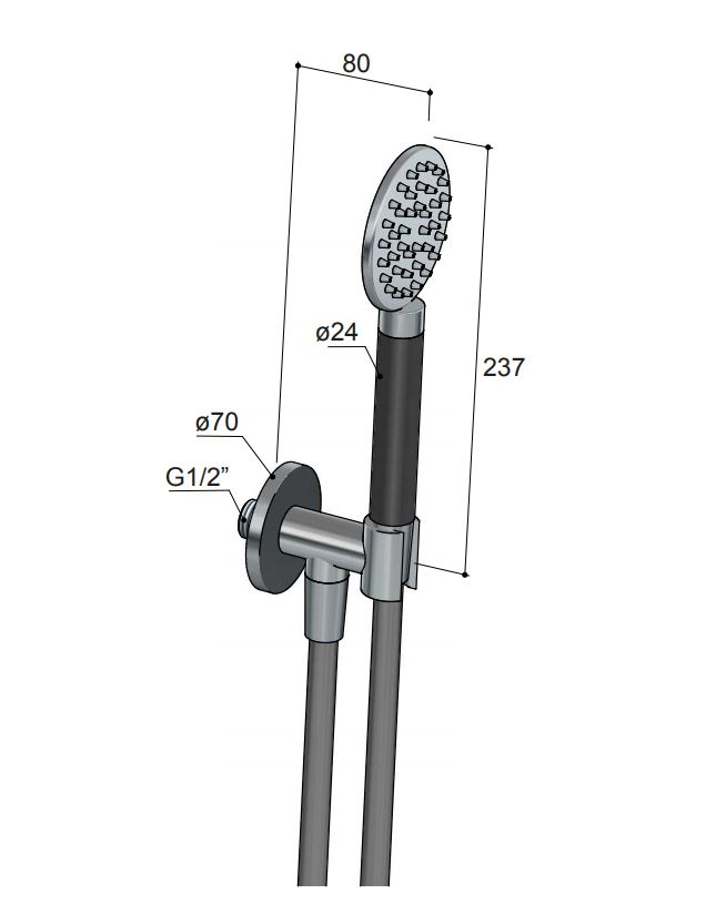 Hotbath Cobber Handdouche met douche aansluiting en opsteek Wit Mat M442