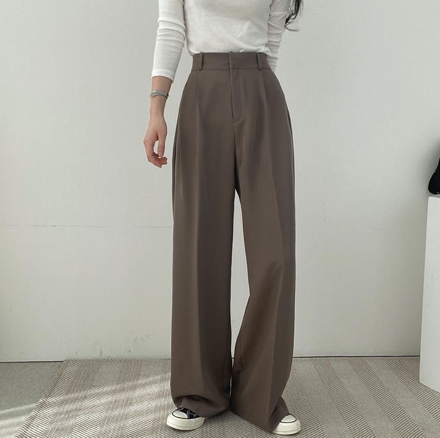 Strawolf - Effen oversized blazer / Hoge taille effen rechte broek