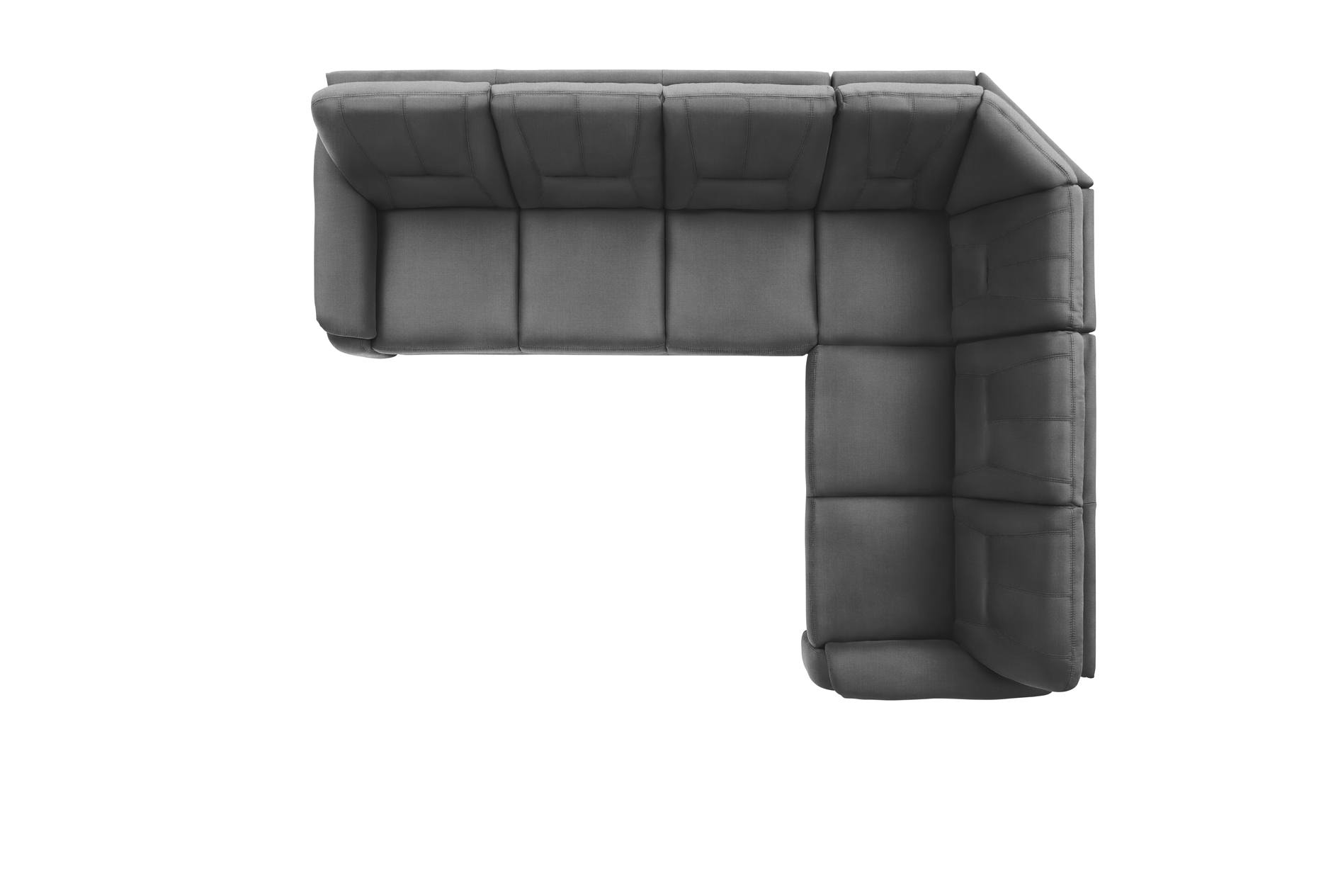 polsterpower Ecksofa - Miro grau - Basismodell - rechts