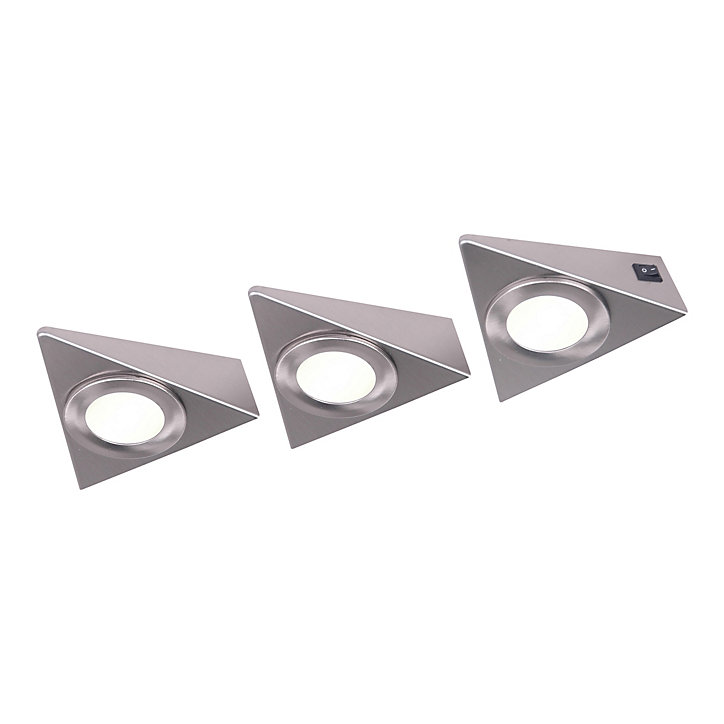 3 spots Chardin LED intégrée blanc neutre IP20 450lm 9W L.12xl.11,8xH.3,9cm chrome GoodHome