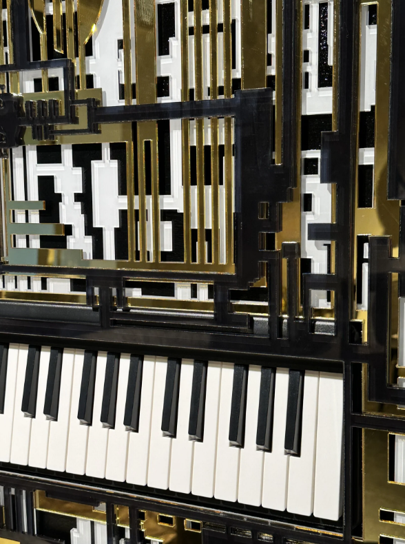 Wanddecoratie 211639 Piano Wibi B158.5 x D6 x H188.5 cm