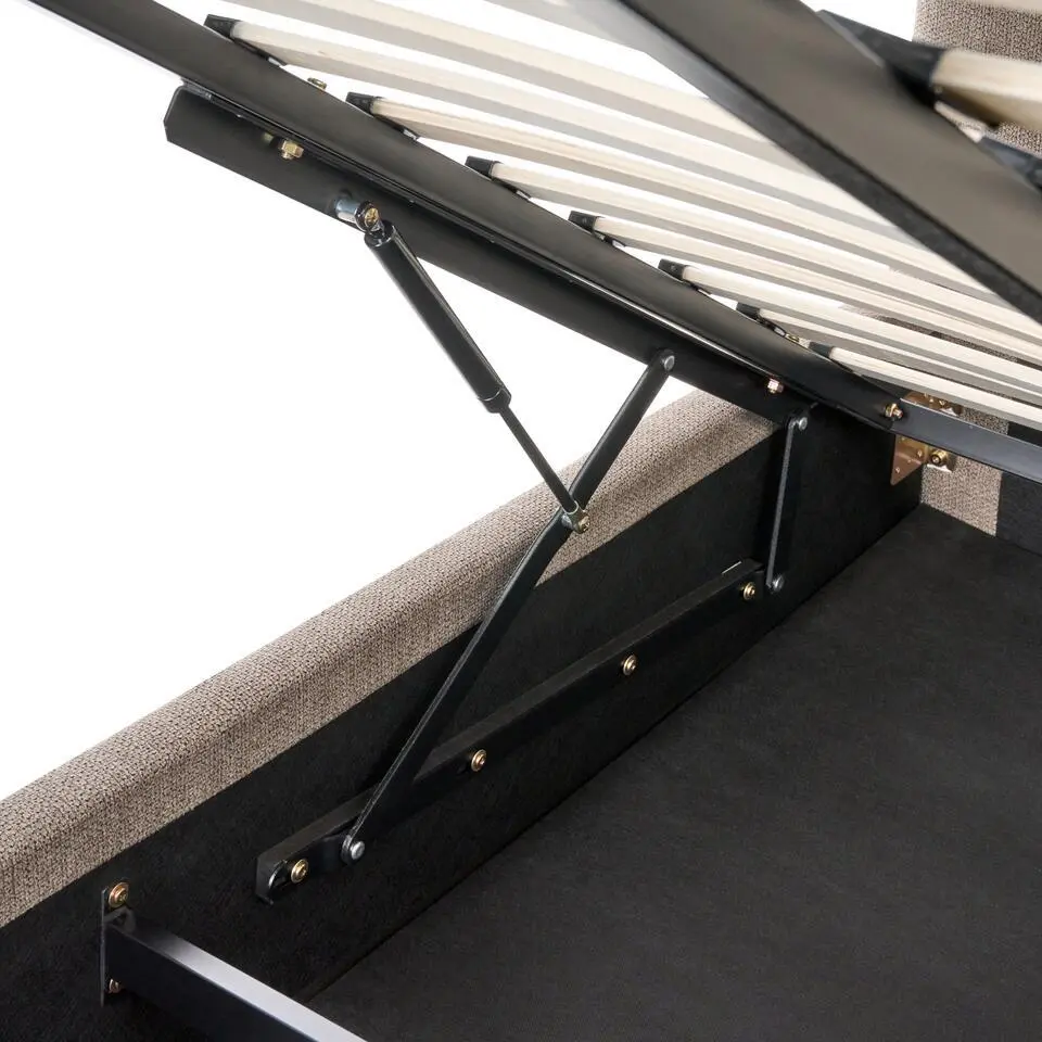 TARASCON - Tweepersoonsbed - Taupe - 140 x 200 cm - Stof
