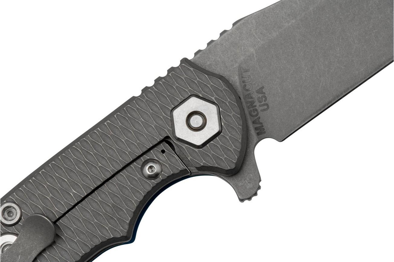 Rick Hinderer Project X, MagnaCut Clip point, Working Finish, Blue/Black G10 zakmes