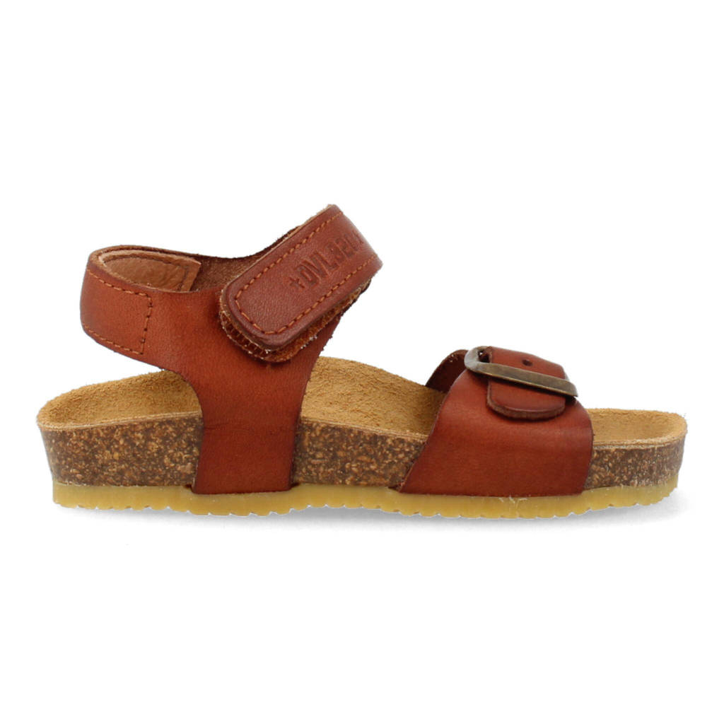 Develab leren sandalen cognac