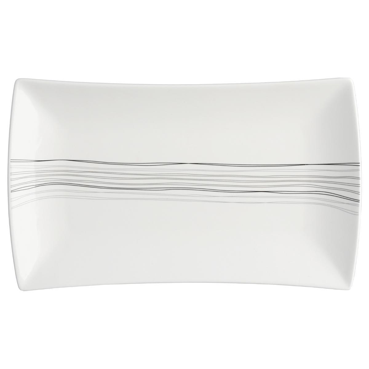 ASSIETTE RECTANGLE LIGNES 25.5X15.5CM