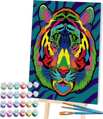 Mal Efter Tal - Lærred - Tiger - 40X30 CM