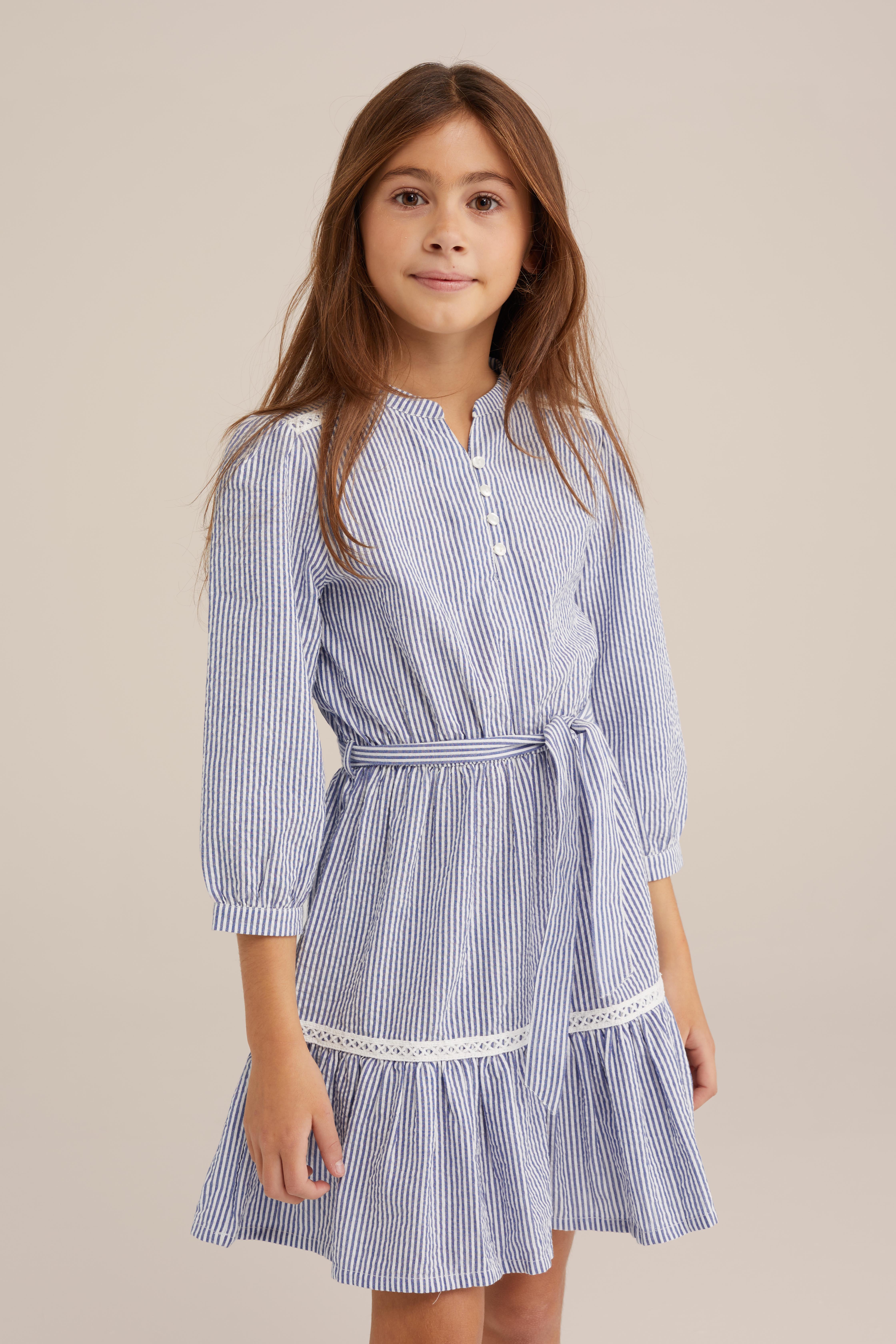 Meisjes jurk met dessin WE Fashion Donkerblauw