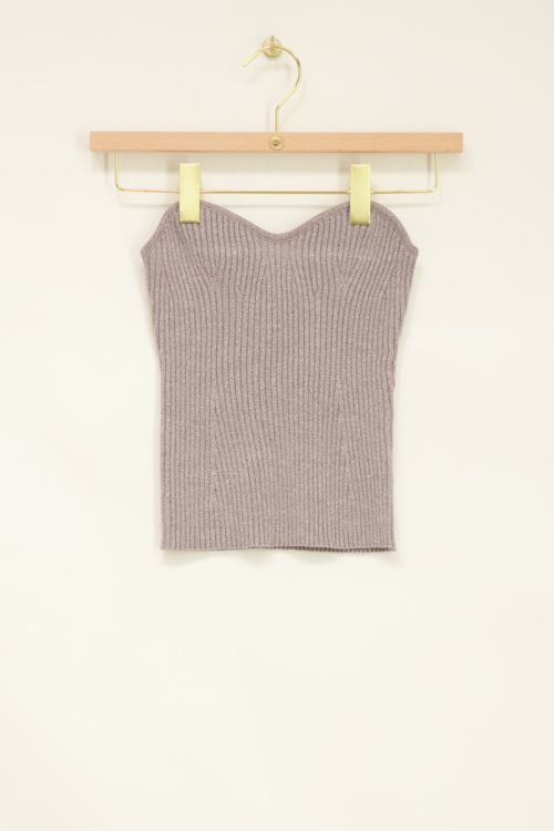 Zilverkleurige corset top met lurex
