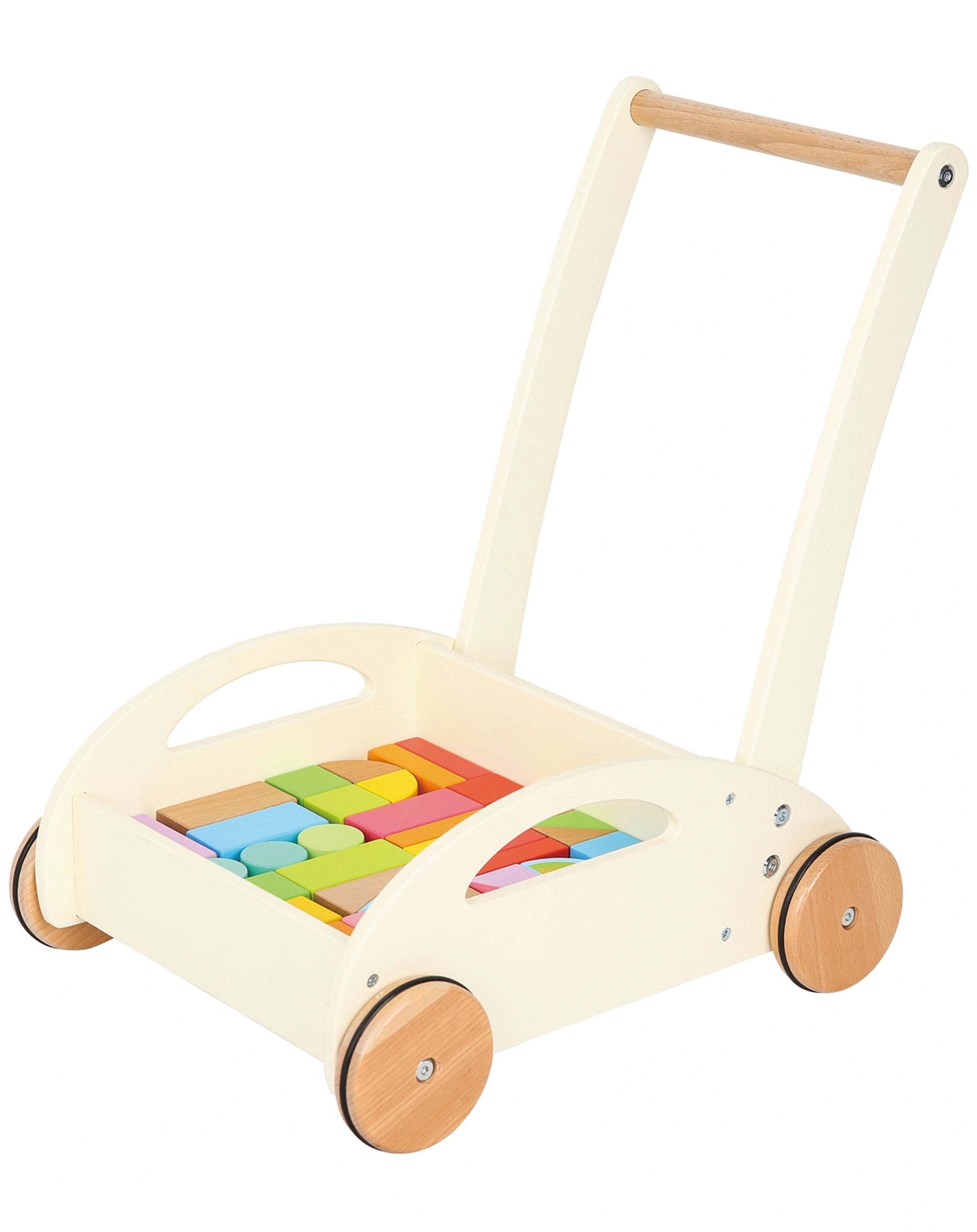 Lauflernwagen BABY WALKER mit Holzbausteinen
