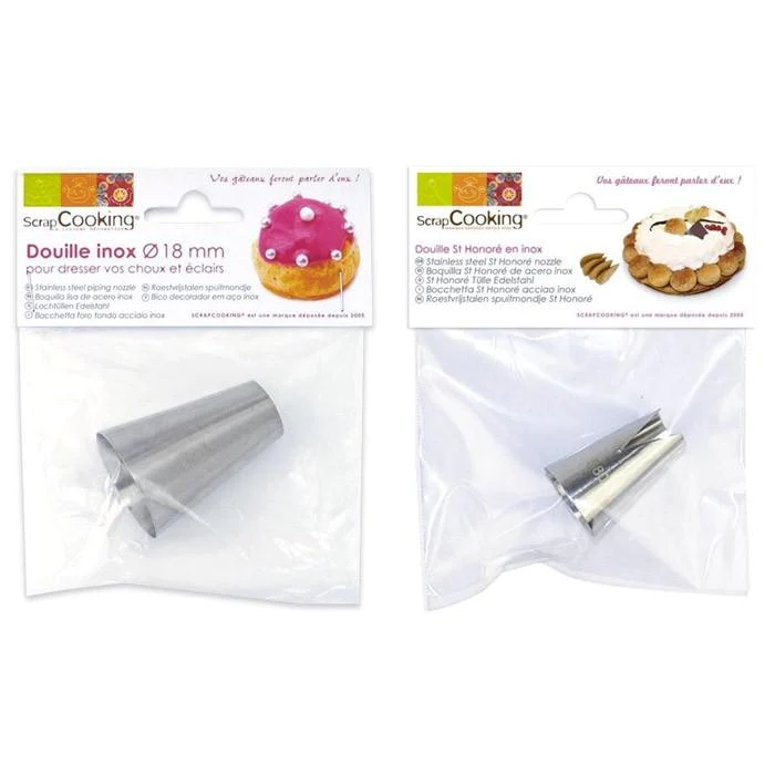 Duo de douilles pâtissières - Choux 18 mm et St Honoré Scrapcooking