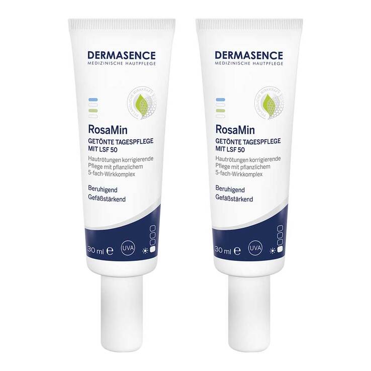 Dermasence Rosamin getönte Tagespflege mittel LSF 50 Creme, 2x30 ml