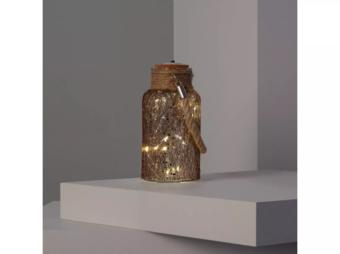 Bocal en Verre LED Firefly Marron