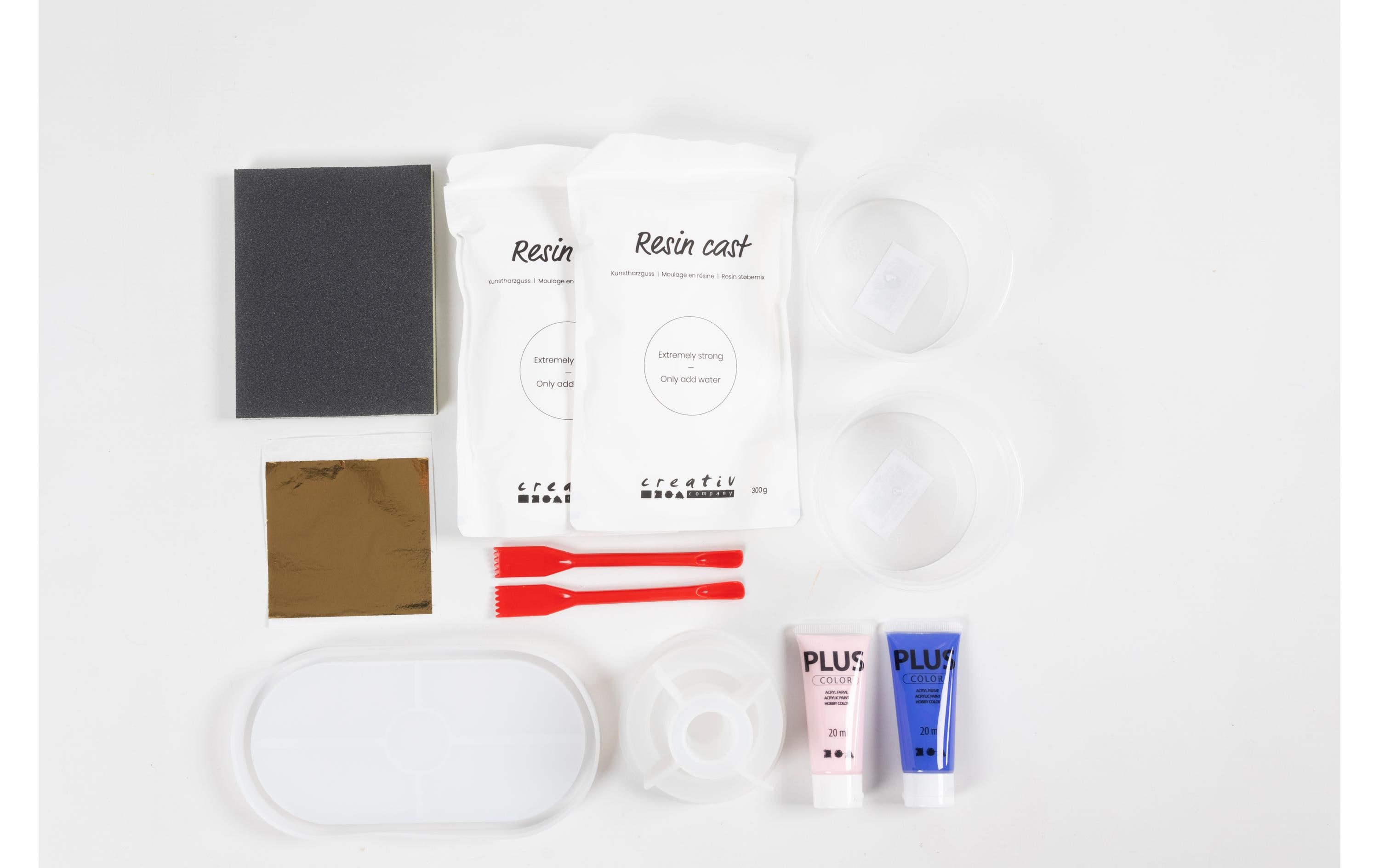 Giessharz Resin Kerzenhalter und TablettsStarter Set Harzgiessen