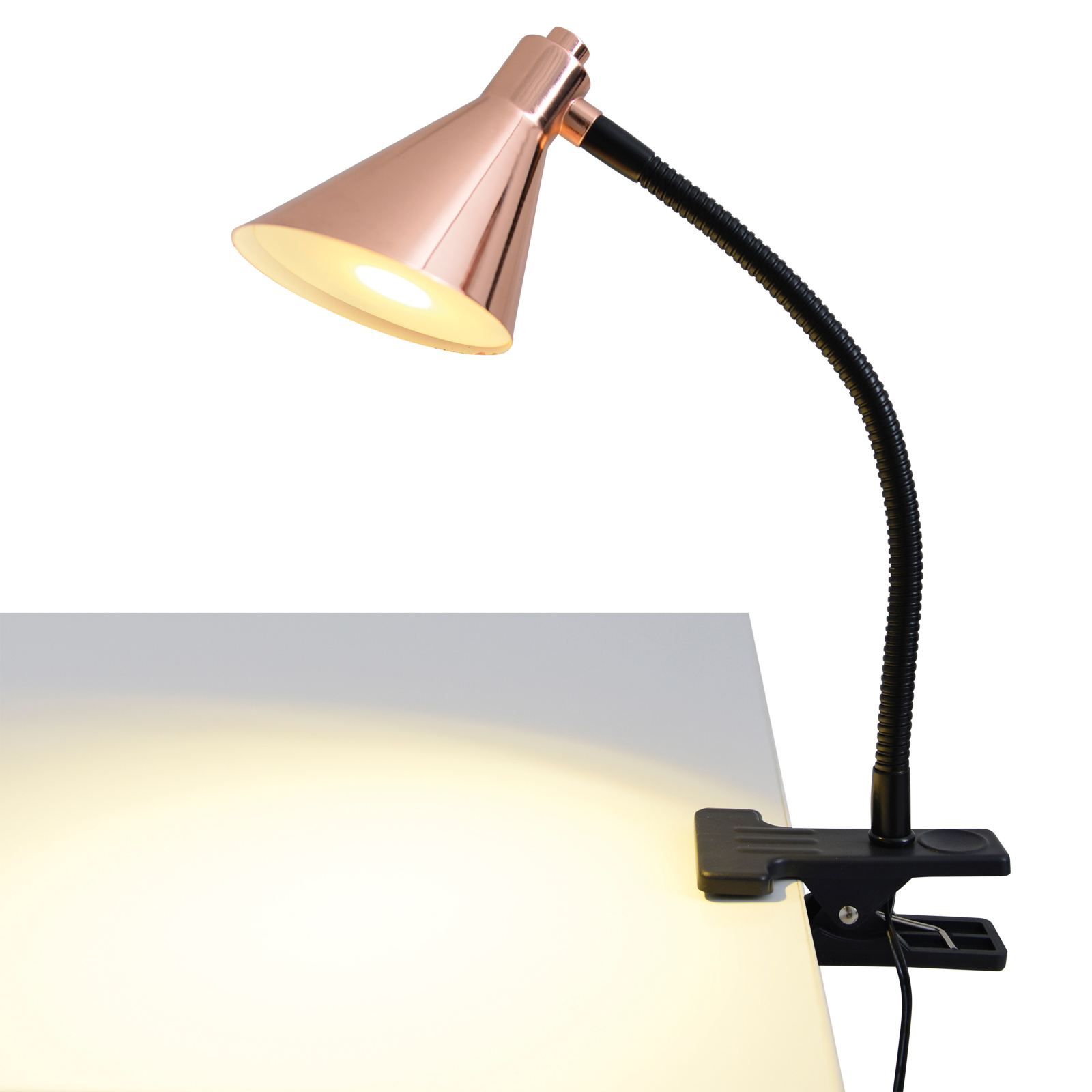 LED-Klemm-Tischleuchte COPPER - kupfer - 32 cm