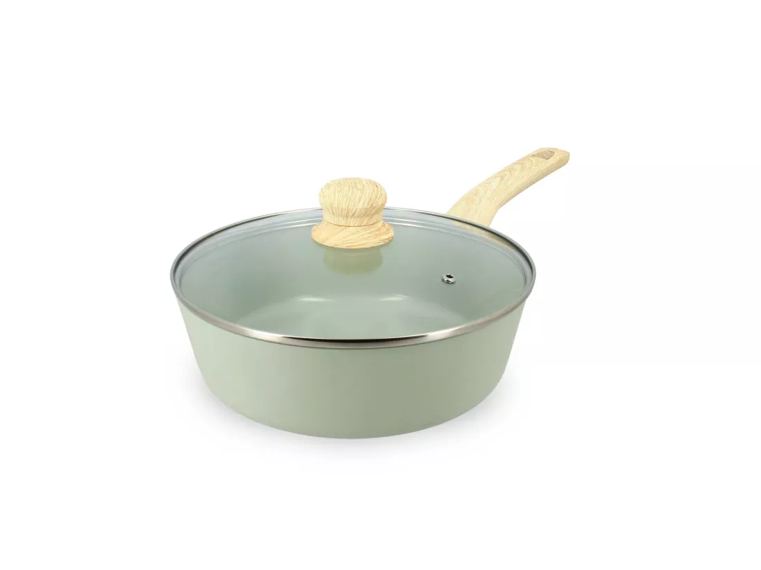 Menastyl - Sauteuse 24cm Colorama Celadon - En Aluminium - Revetement Antiadhesif En Ceramique