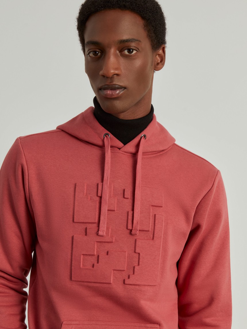 Sweatshirt com capuz mistura de algodão