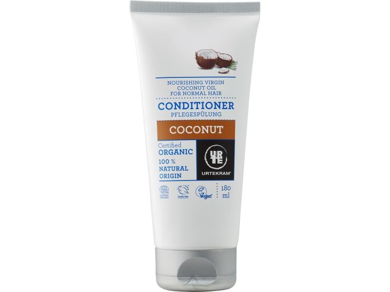 Urtekram Haarspülung Coconut 180 ml Natürlicher Conditioner für gepflegtes Haar mit sanftem Kokosduft
