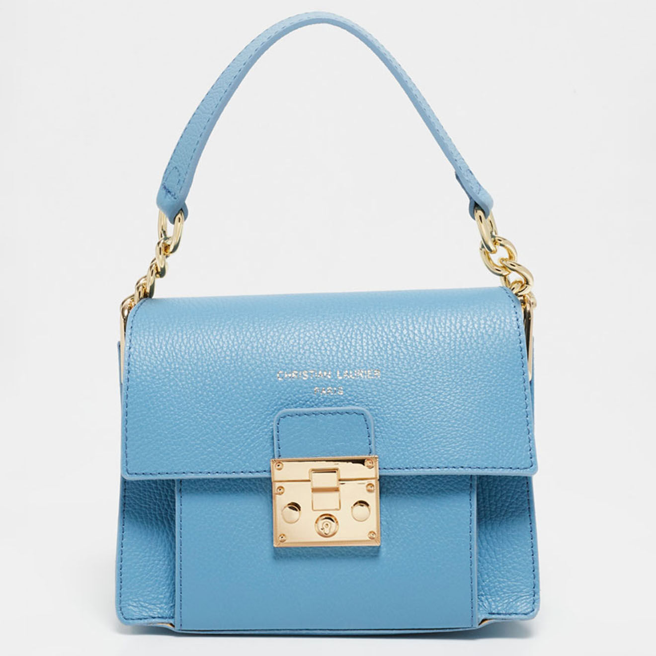 Christian Laurier Sac bandoulière en Cuir Adriana bleu ciel - 21.5x16x10 cm