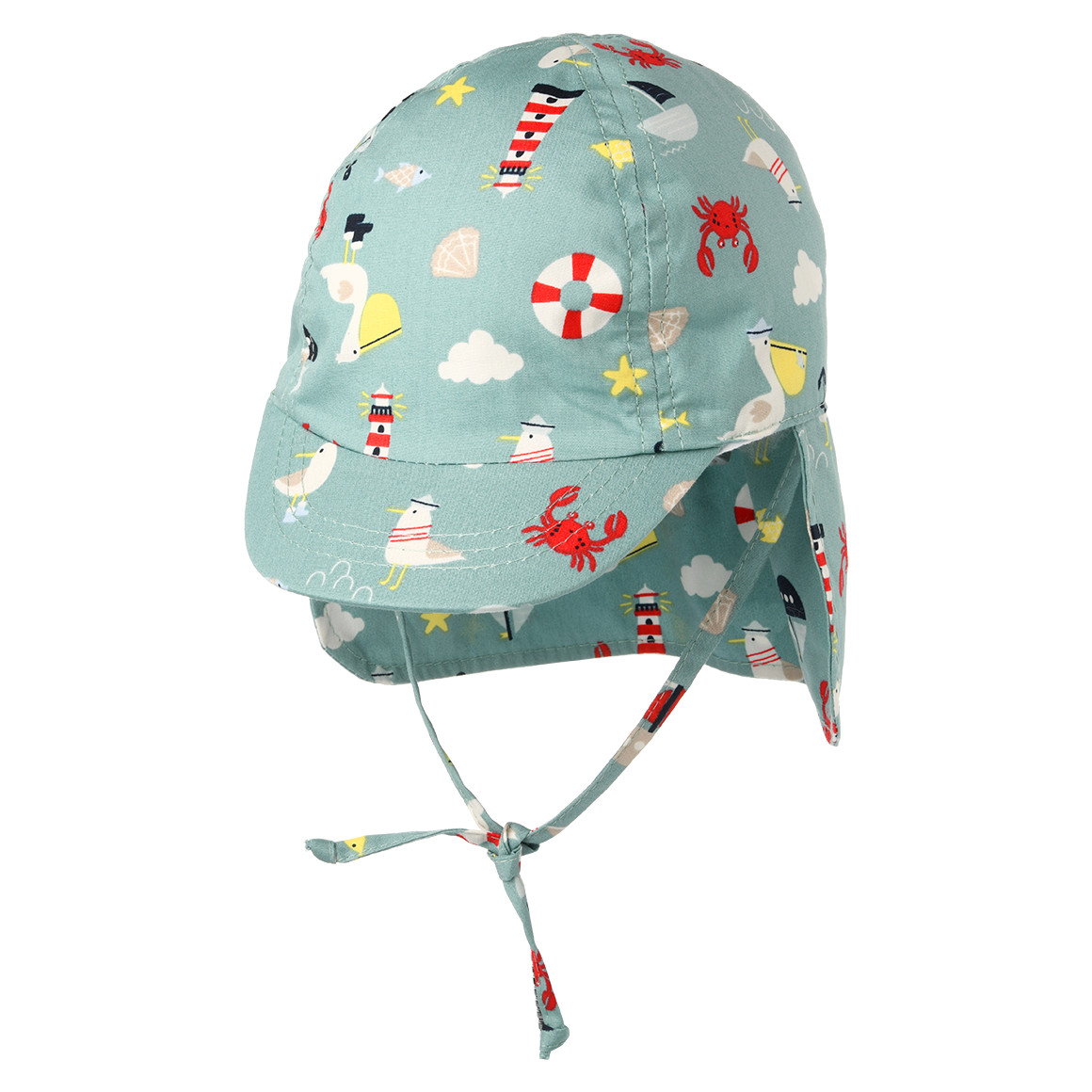 Topomini Baby Nackenkappe im maritimen Look dunkeltürkis