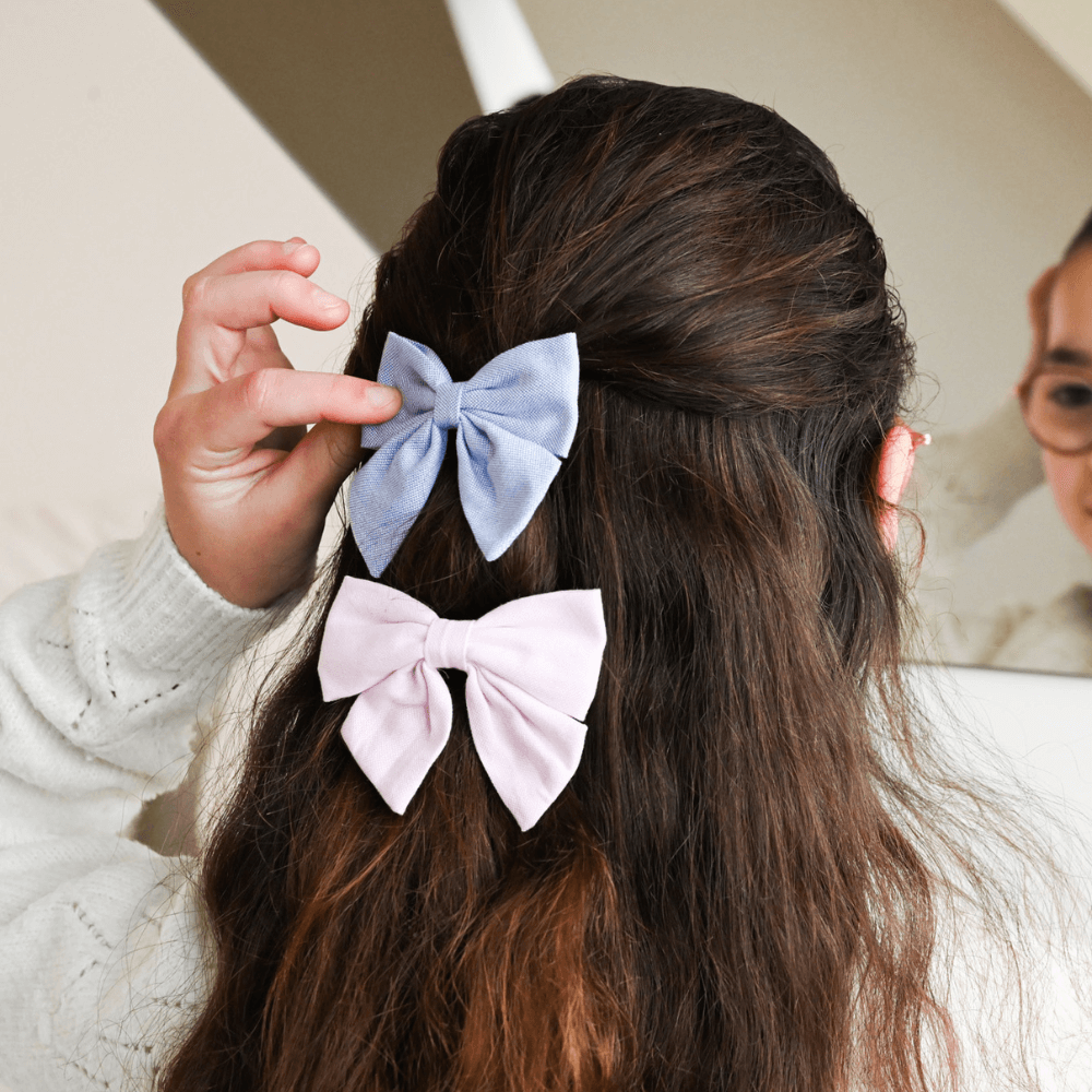 Barrette Noeud Papillon Oxford Ciel