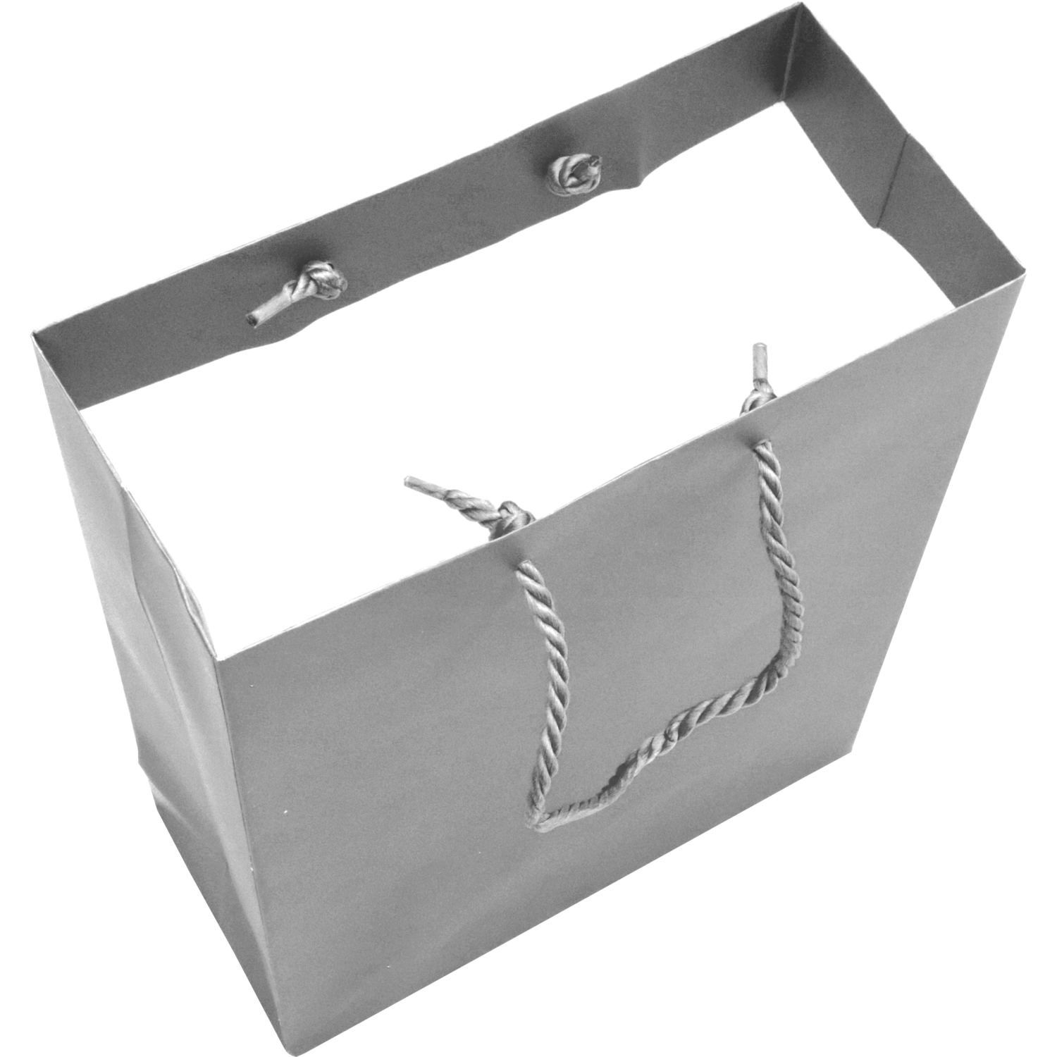 Tas, Papier, met koord, 22x 10x29cm, draagtas, zilver