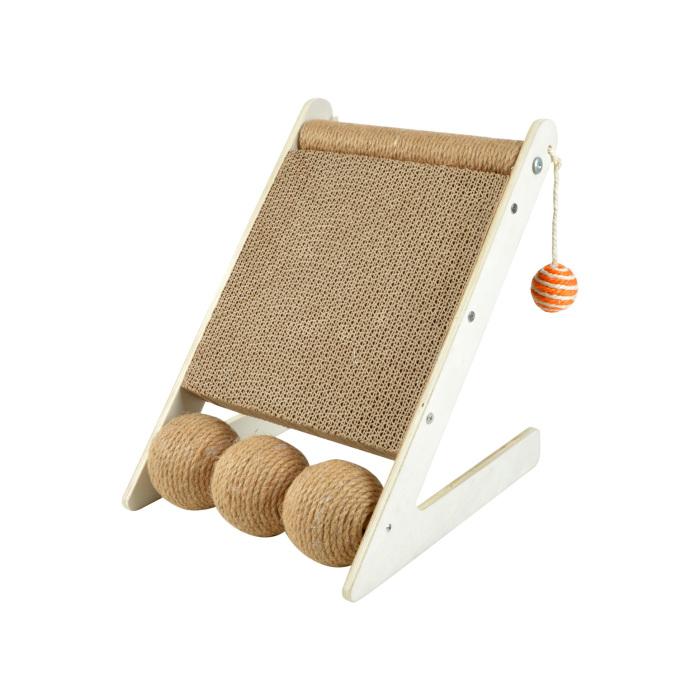 GRIFFOIR INCLINE BOULES ET JOUETS STRUCTURE BOIS 30X28X34CM
