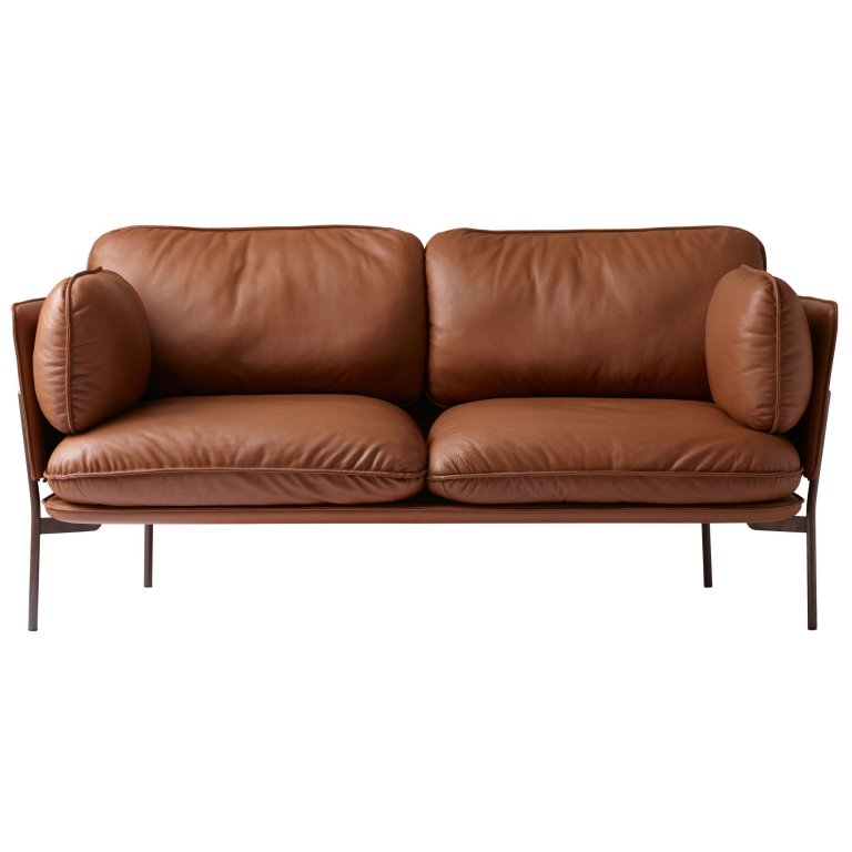 &tradition Cloud bank tweezitter, bekleding leather cognac, onderstel warm black