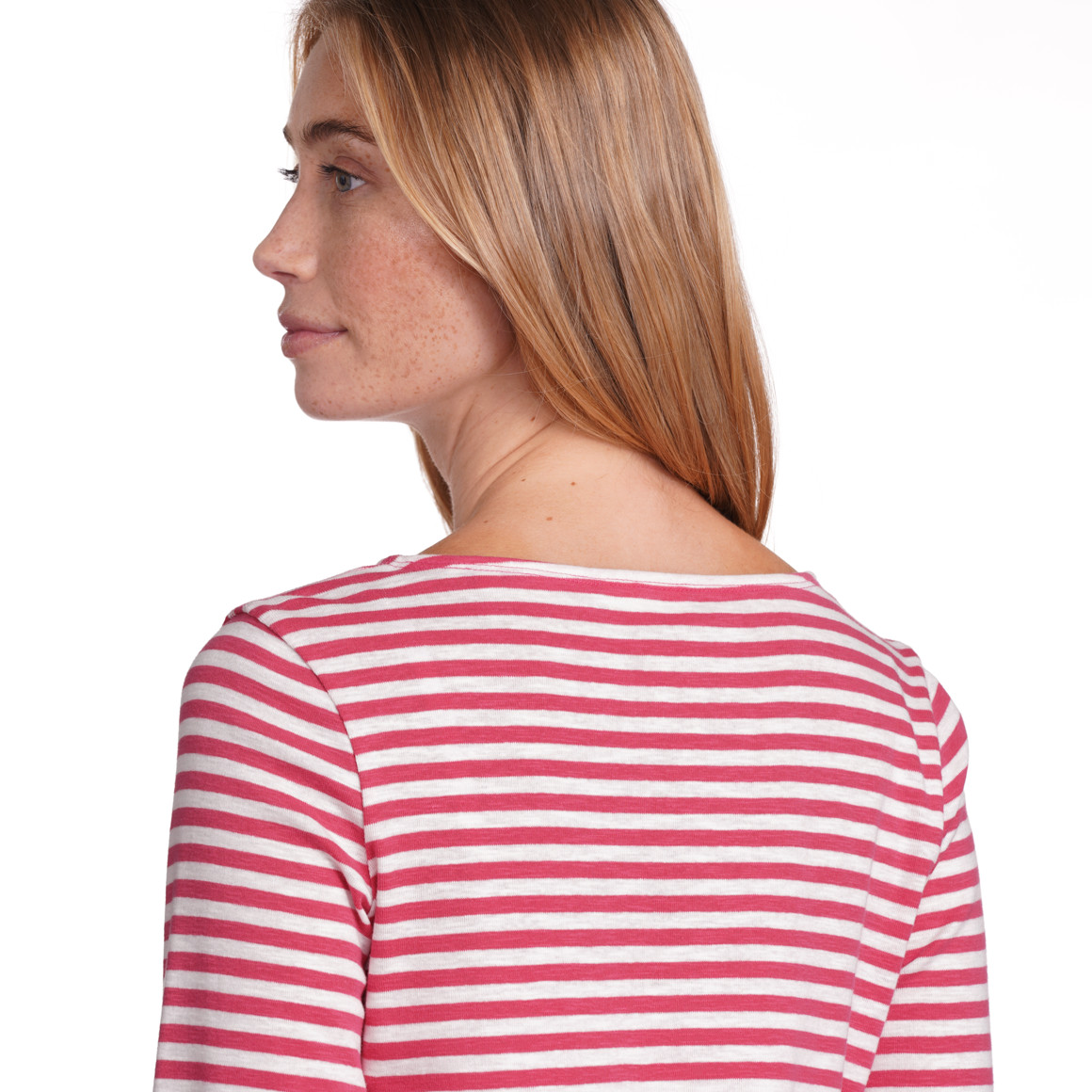 Jonas Nielsen Damen Langarmshirt im Streifen-Look pink / weiss