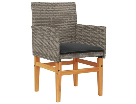 VIDAXL - Chaises de jardin coussins lot de 2 gris résine tressée et b...