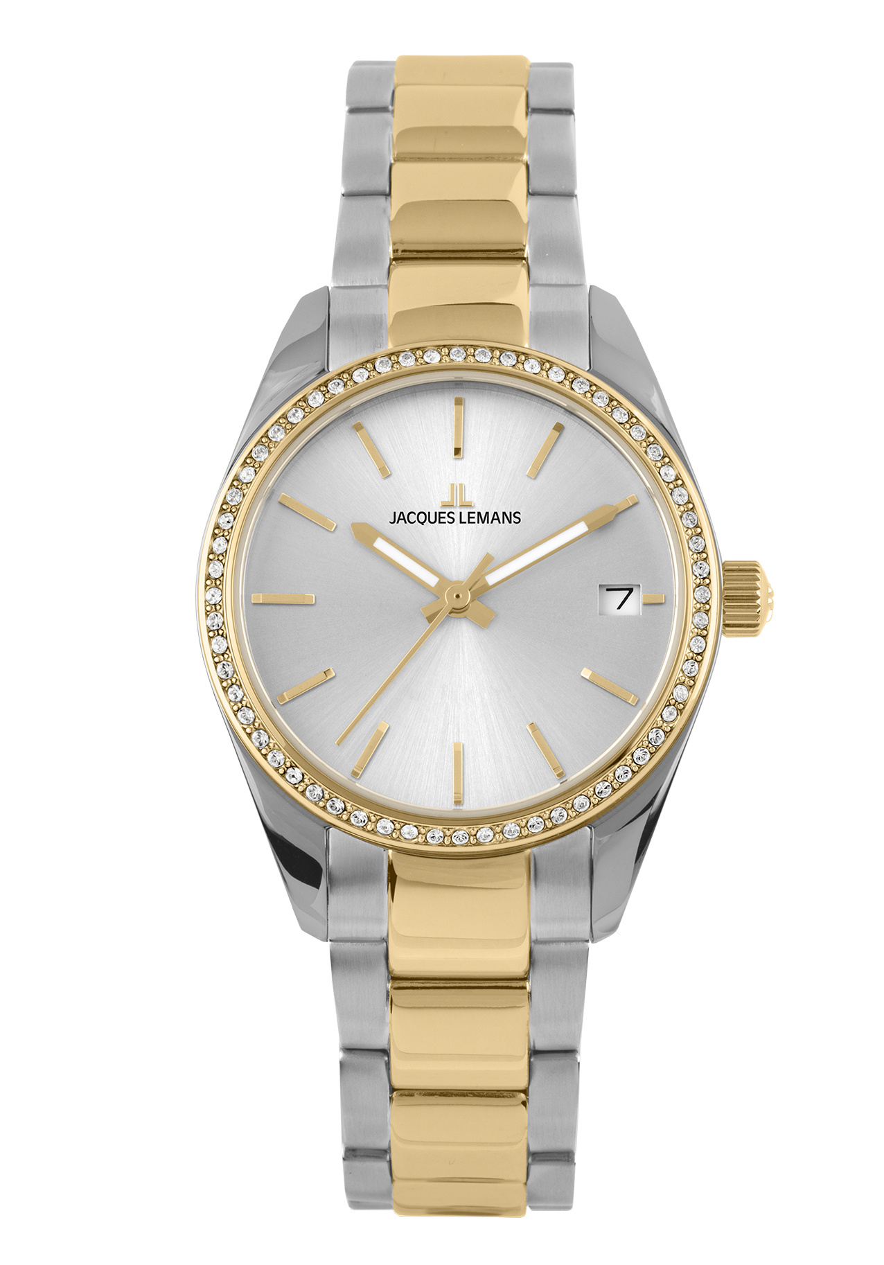 Jacques Lemans Damenuhr Derby bicolor crystal 1-2085.1F