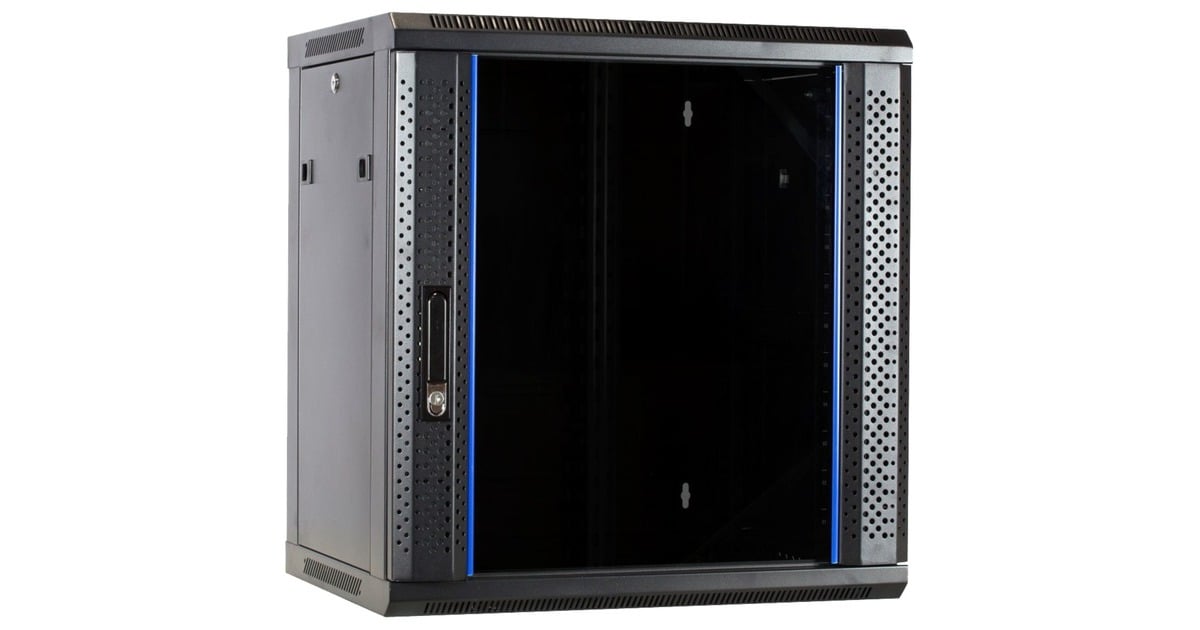 DSI12U wandkast met glazen deur - DS6412 server rack  (Zwart, 600 x 450 x 635mm)