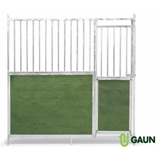 Painel frontal misto em cinza e verde.