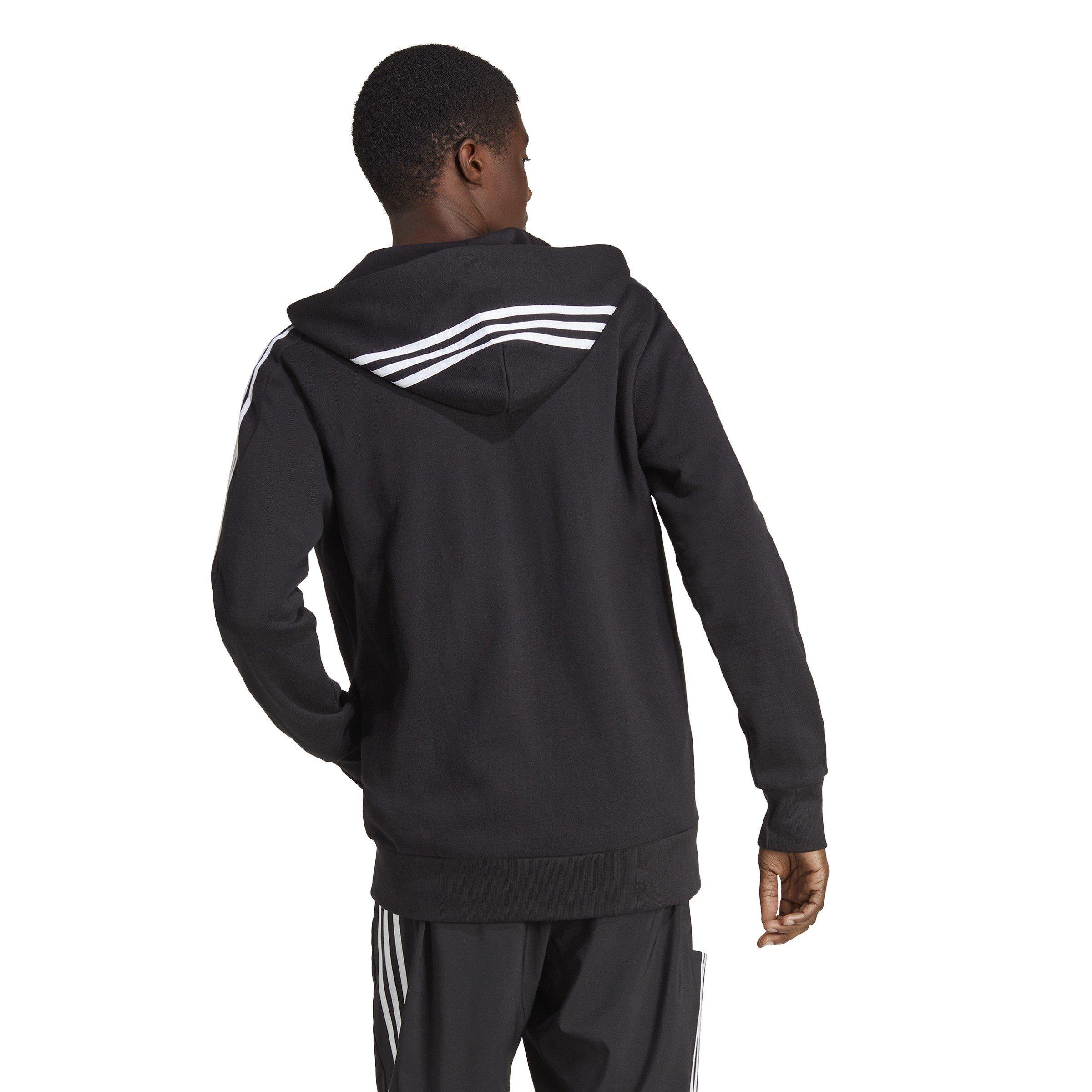 adidas Essentials French Terry 3 Stripes Zip Hoodie Mens