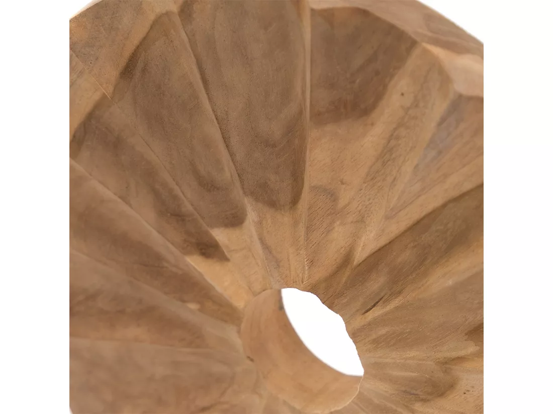 SCULPTURE Circulaire 36 cm de diamètre, bois de racine de teck massif, sur socle couleurs naturelles