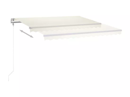 Auvent manuel rétractable avec LED 4,5x3,5 m Crème