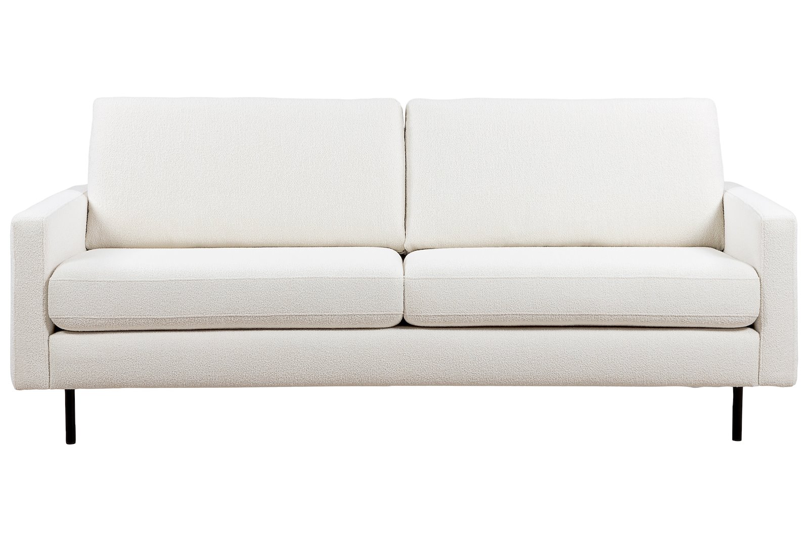 Pixel 2-seter (C1) Tekstil Neve 02 offwhite, arm A10, Ben W31 sortlakkert og høy front. Komfort 1