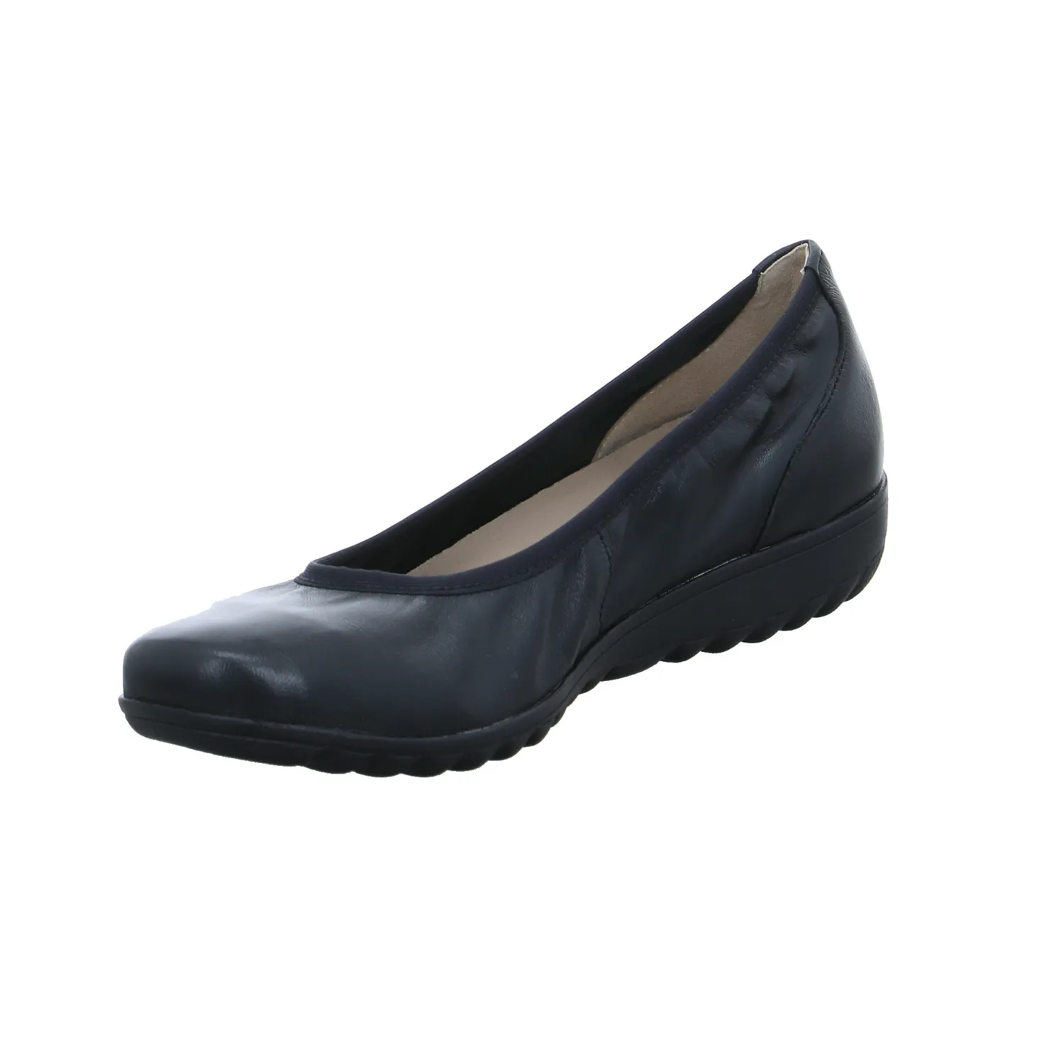 CAPRICE Comfort-Ballerina Schwarz Leder  mit Wechselfussbett