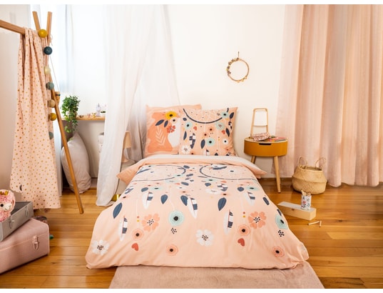 COTE DECO - Ensemble couette + 1 oreiller Parure de lit enfant attrape-rêves - 100% coton adouci 57 fi...
