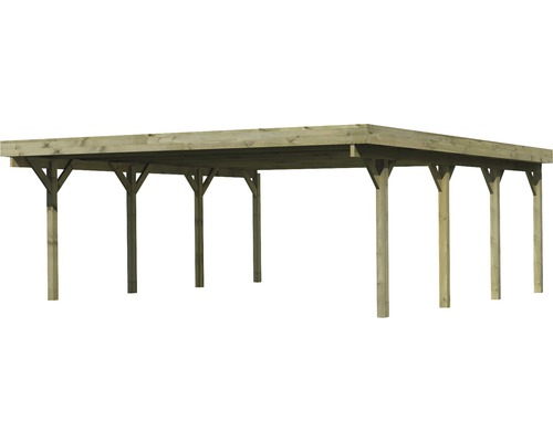 Dubbele carport Karibu Caan 2 variant A 598x670 cm drukgeïmpregneerd