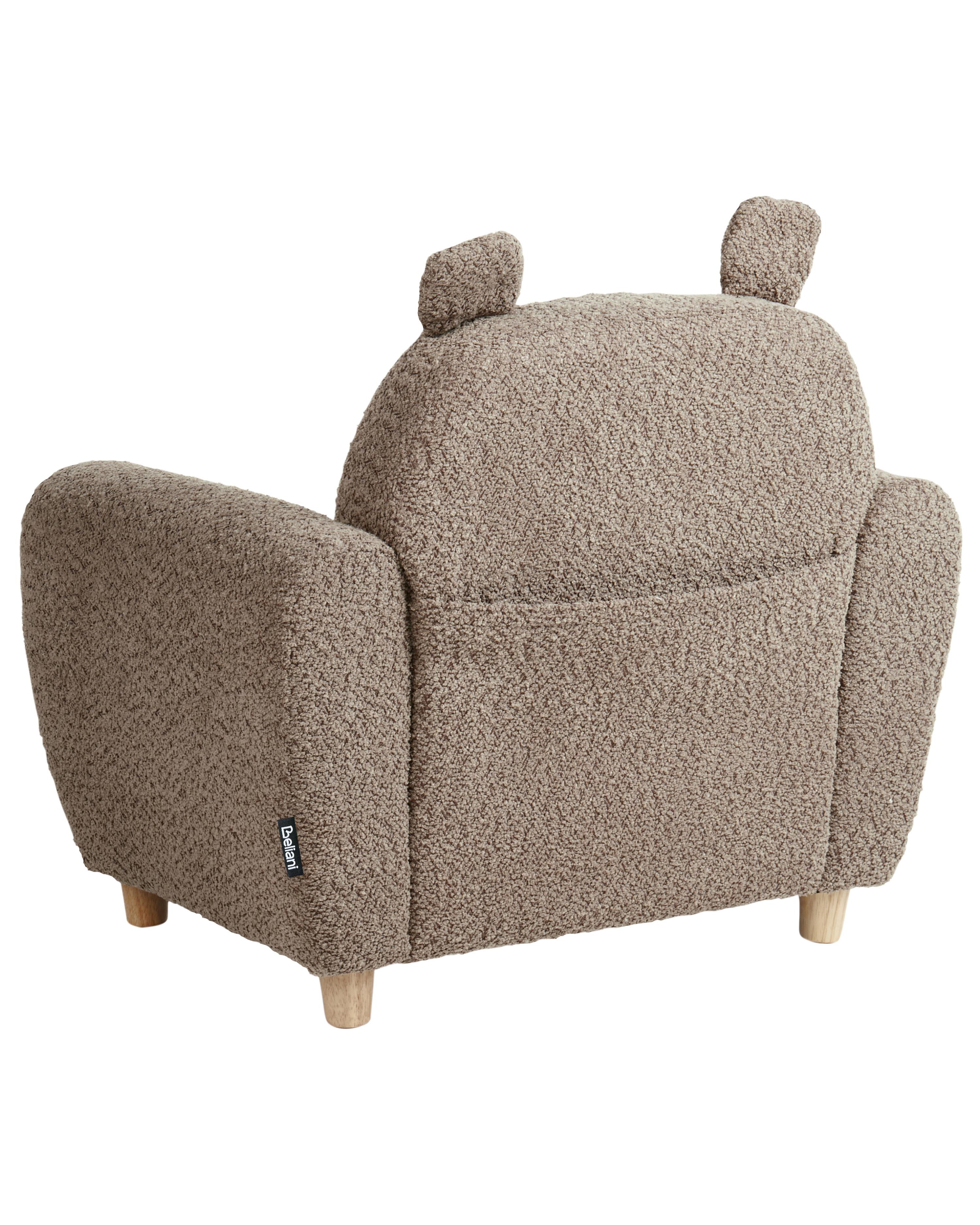 Kinderfauteuil Nijlpaard MARIBO Bouclé Bruin