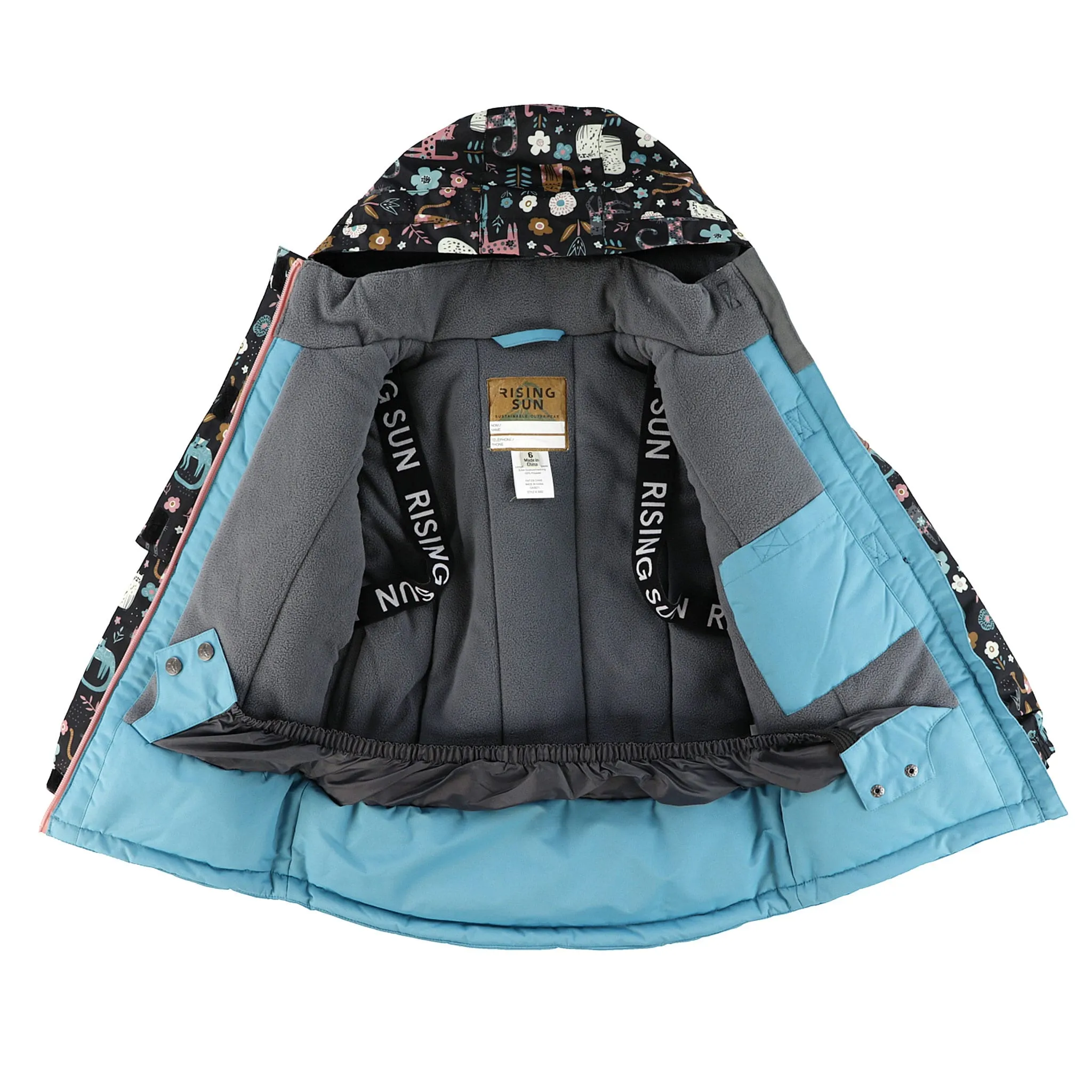 Rising Sun Habit de Neige Imprimé Chat 4-14ans