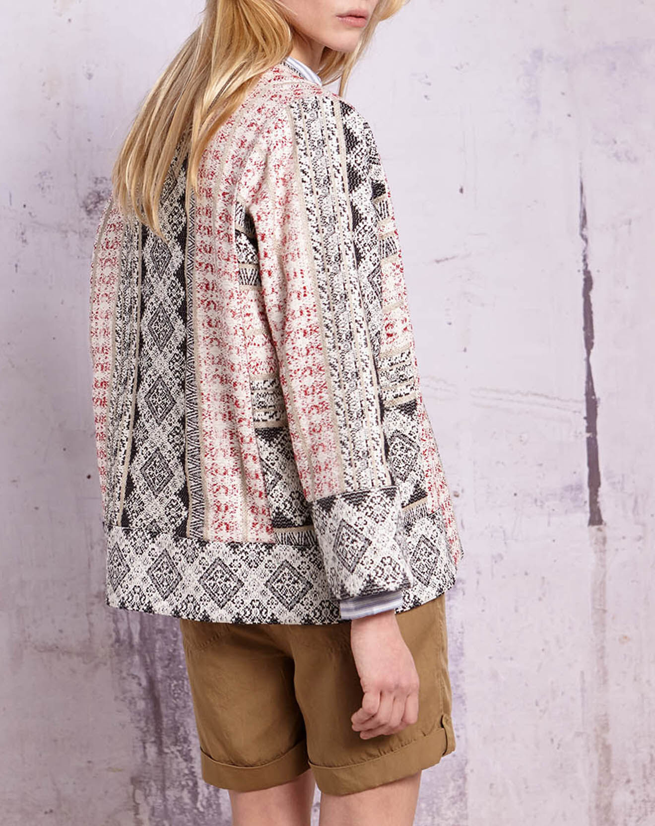 Swildens Veste Qazza jacquard noir/blanc