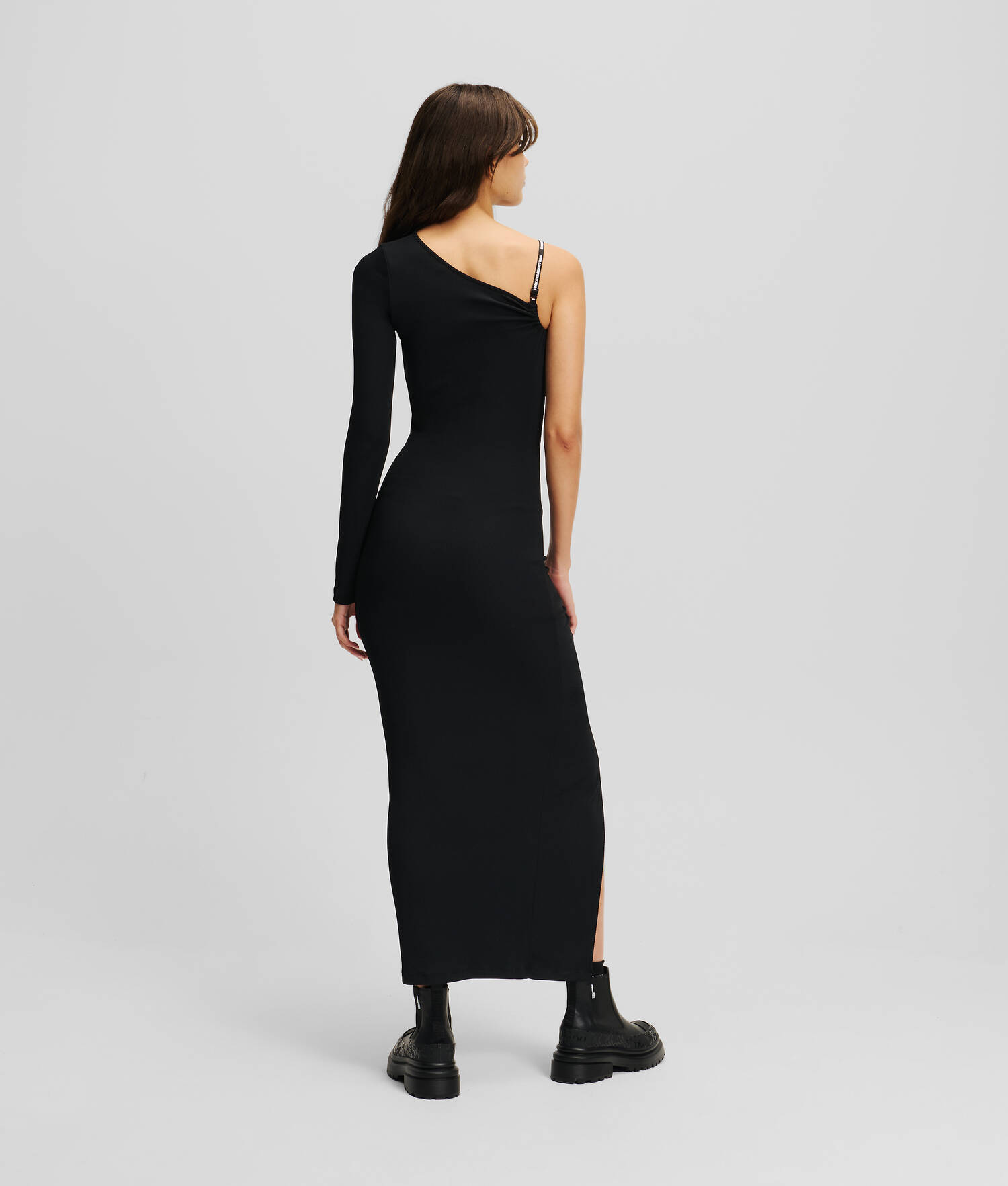 ROBE MAXI ASYMÉTRIQUE FRONCÉE KLJ