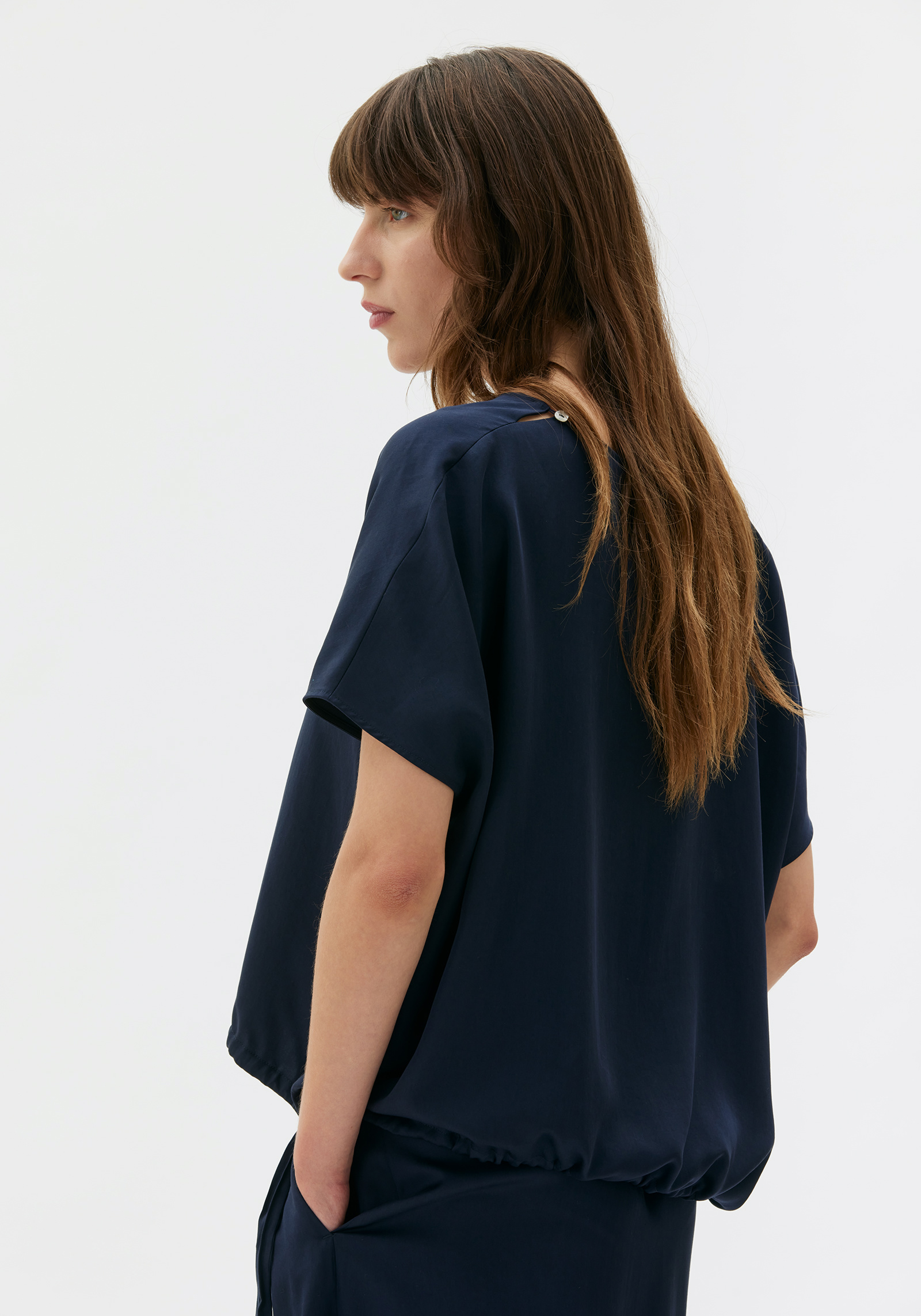 Maska Satin-Bluse Mare Tencel Deep Night Blue