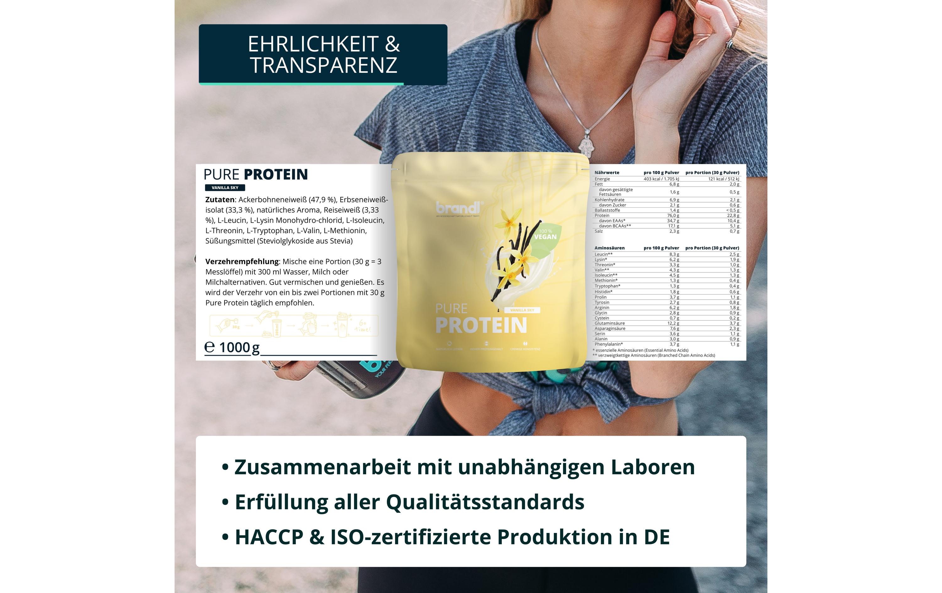 Pulver Pure Protein 2.0 Vegan Vanille 1000 gProteinpulver