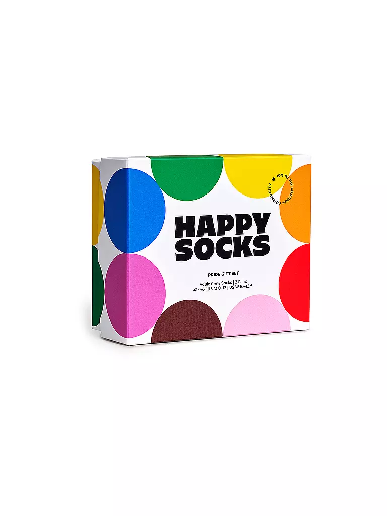 HAPPY SOCKS Damen Socken PRIDE GIFT SET 36-40 2er Pkg White creme