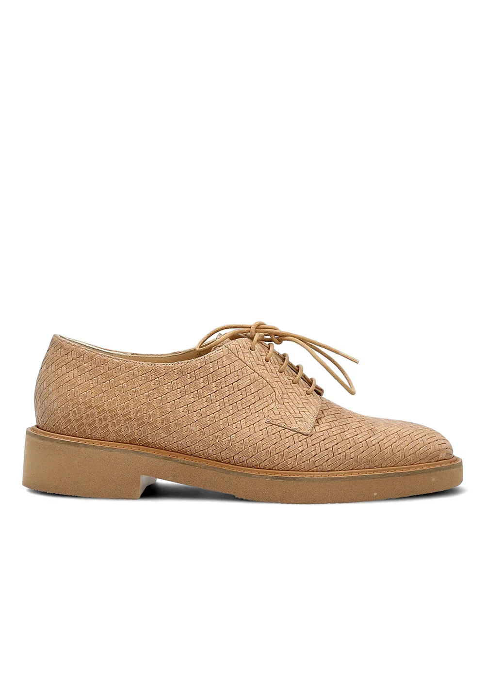 DERBY ANCONE CUIR TRESSE BEIGE