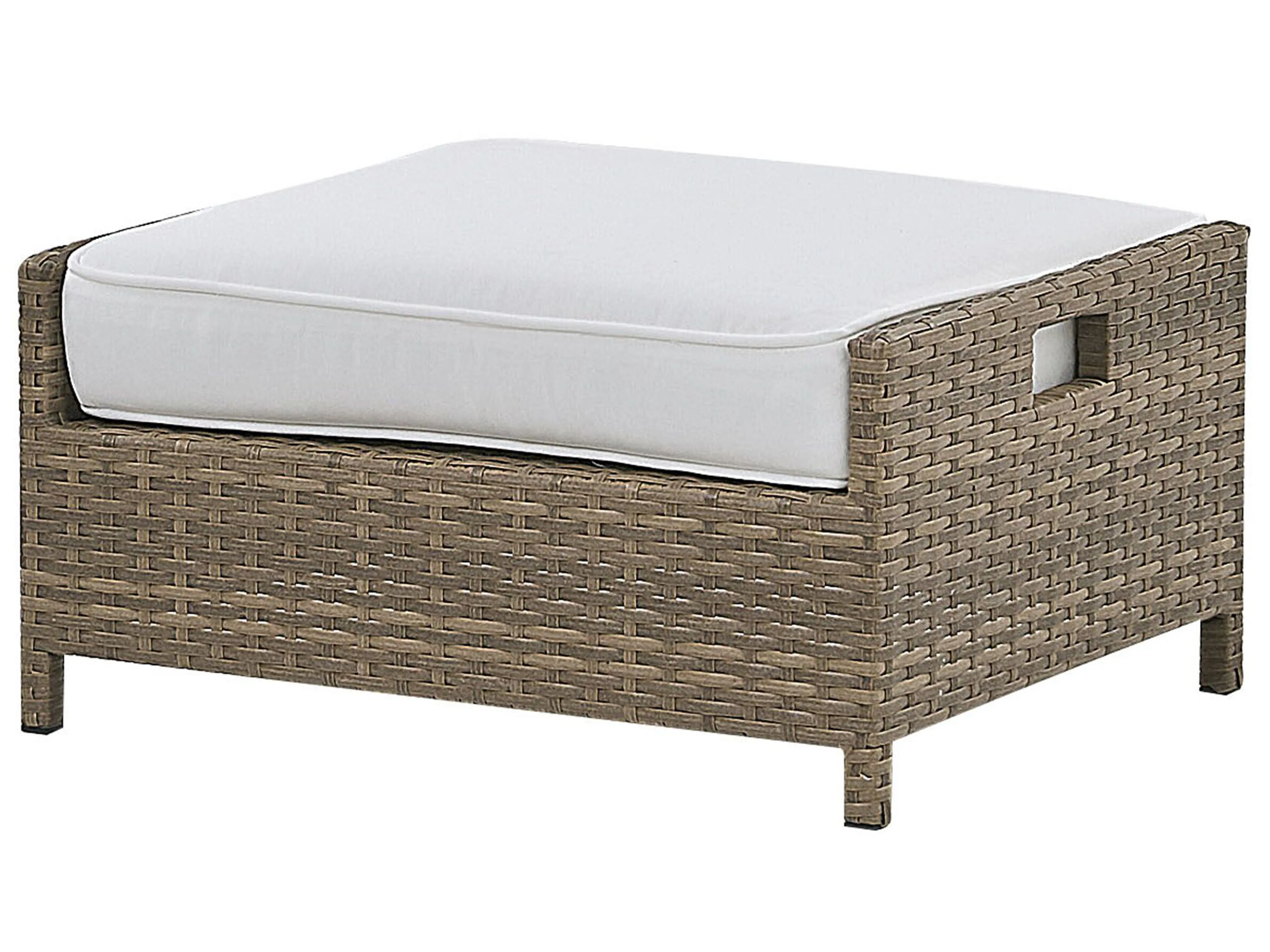 Loungeset met tafel en ottomaan 5-zits BELLUNO PE rotan Wit