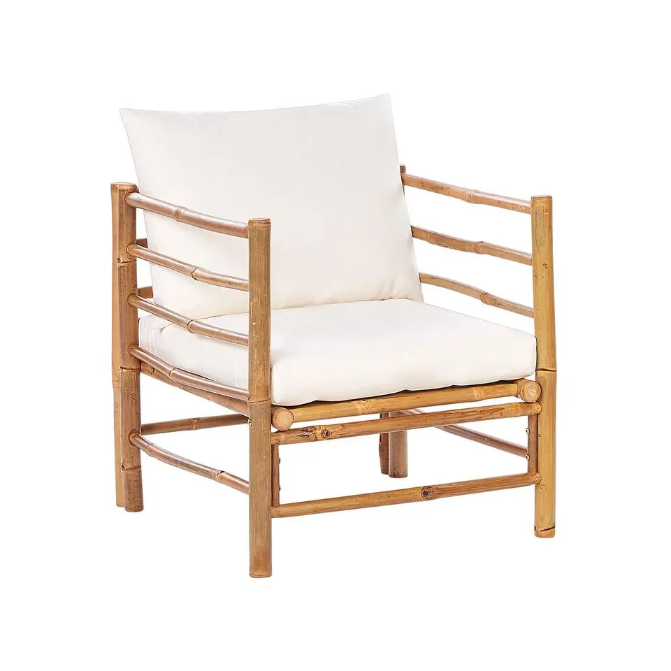 CERRETO - Loungeset 6-zits - Wit - Bamboehout